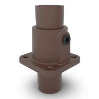 Buiskoppeling Vierkante voetplaat met doorloop - vintage bruin-B / 26,9 mm
